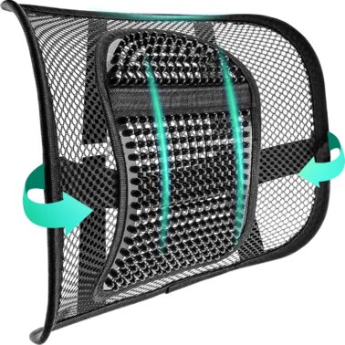 Samyoung Mesh Back Lumbar Support, Back Support Seat Cushion with Breathable Mesh for Office Chairs Car 12” x 16”